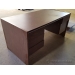 Brown Dual Pedestal Desk with Credenza